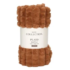 Outlet COSY SEASON Plaid waffle marron 130x160