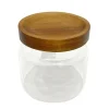 Sale BATHROOM COLLECTION Pot en verre couvercle acacia