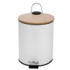 Online BATHROOM COLLECTION Poubelle 5l blanche + bambou