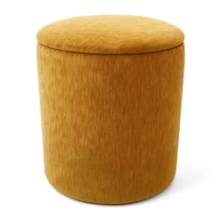 Clearance TROPICAL PARADISE Pouf de rangement velours ocre