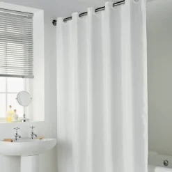 Sale ORGANIZED BATHROOM Rideau de douche 180x185cm blanc