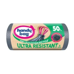 Hot HANDY BAG Sacs poubelle 50l x8 poignees