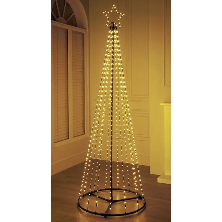 Discount Sapin en led blanc chaud h210cm