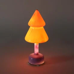 Sapin verre avec pied colore led