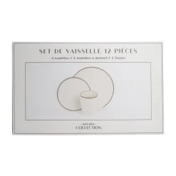 Online KITCHEN COLLECTION Service 12 pieces naturel creme