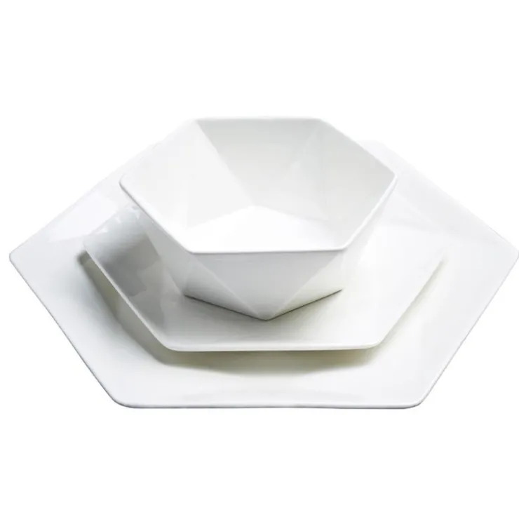 Hot LET'S EAT Service vaisselle hexag 12pcs