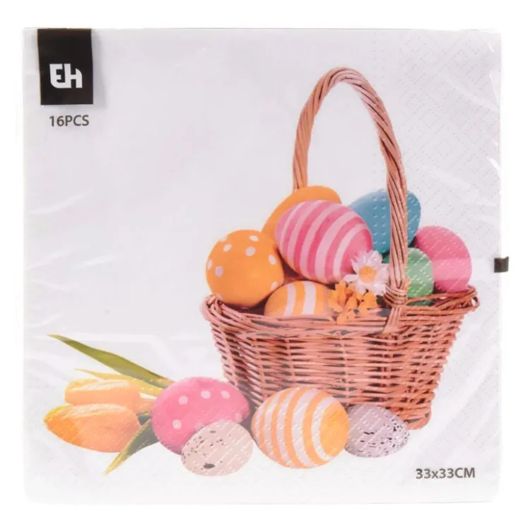 Serviette 33x33cm x16 paques 2as