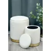 Hot Set 2 poufs velours beige