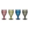 Clearance SIMPLY SUMMER Set 4 verres a vin colores strie