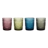 Outlet SIMPLY SUMMER Set 4 verres colores stries desi
