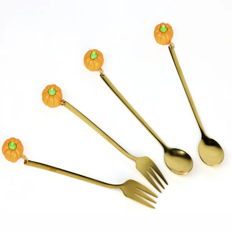 Clearance COSY SEASON Set de 4 couverts pumpkin