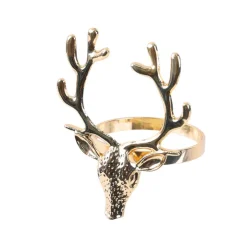 Clearance SECRET FOREST Set de 4 rond de serviette cerf