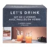 New LET'S DRINK Set de 2 verres 540ml + paille