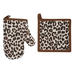 New KITCHEN COLLECTION Set de gant et manique leopard