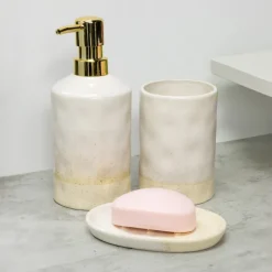 BATHROOM COLLECTION Set x3 accessoires sdb naturel