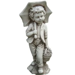 Statue fille/garcon parapluie
