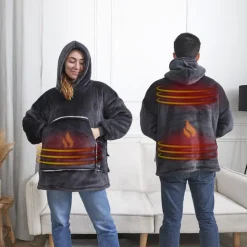 Sale Sweat plaid chauffant gris