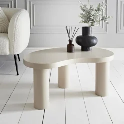 Hot HOME COLLECTION Table basse pieds larges creme