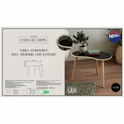 Outlet HOME COLLECTION Table forme haricot noire led in