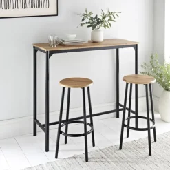 New BROOKLYN Table haute rect + 2 tabourets