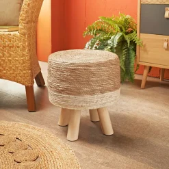 Best NATURAL HOME Tabouret effet paille