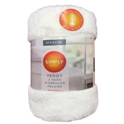 Outlet SIMPLY COSY Taie d'oreiller x2 63x63cm teddy