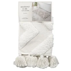 Clearance BATHROOM COLLECTION Tapis de bain diamant ecru