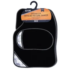 Outlet CAR ESSENTIALS Tapis de voiture 4pcs damier