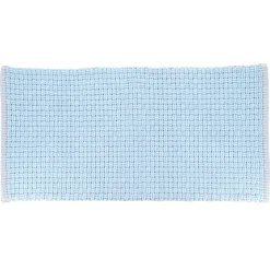 New TENDANCE Tapis microfibre/coton bleu