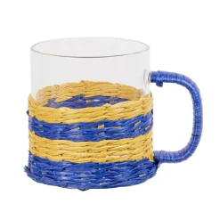 New SIMPLY SUMMER Tasse en verre cerclage paille