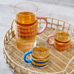 New SIMPLY SUMMER Tasse en verre cerclage paille