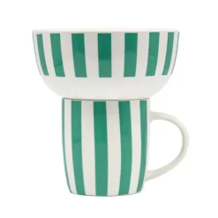 Clearance LET'S DRINK Tasse et bol motif rayures
