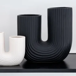 JAPANDI Vase forme u noir