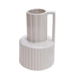 Sale NATURAL HOME Vase pichet ceramique strie