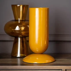 New TROPICAL PARADISE Vase sur pied ocre