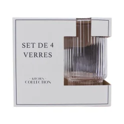 Best KITCHEN COLLECTION Verre strie 46cl x4
