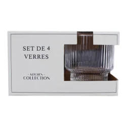 Sale KITCHEN COLLECTION Verre strie transparent 31cl x4