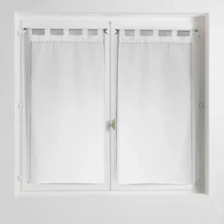 Discount HOME COLLECTION Vitrage poupette 2x60x120 blanc