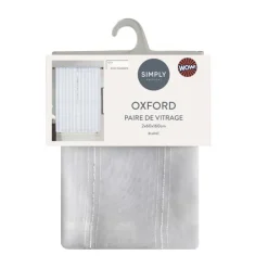 New HOME COLLECTION Vitrage x2 oxford 60x160cm blanc