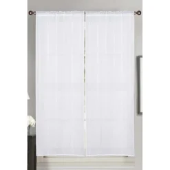 New HOME COLLECTION Vitrage x2 oxford 60x160cm blanc